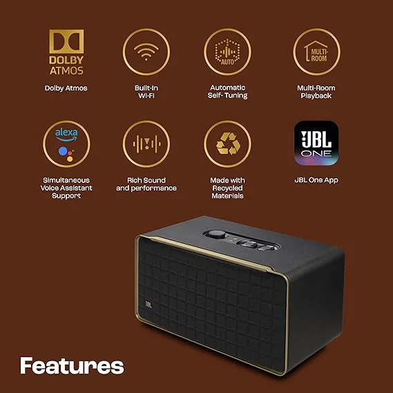 JBL Authentics 500, Dolby Atmos Smart Home Speaker Built-in WiFi and Music Streaming