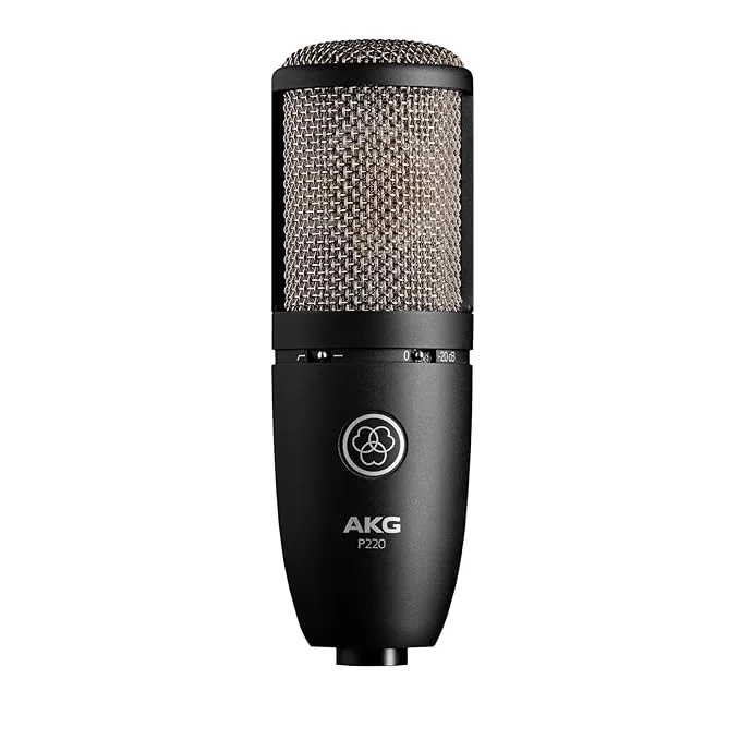 AKG P220 High-Performance Large Diaphragm True Condenser Wired Unidirectional Microphone (Black)