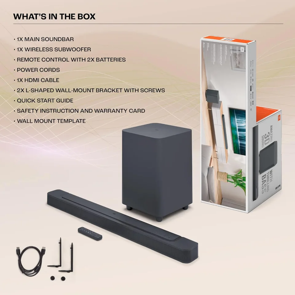 JBL Bar 500 Pro Dolby Atmos® Soundbar with Wireless Subwoofer