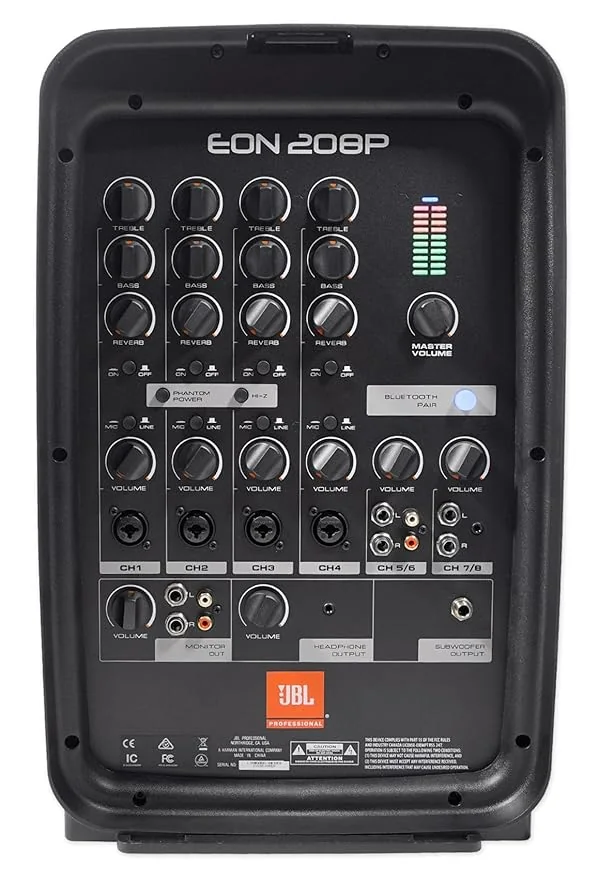 JBL Professional Eon208P 300W Bluetooth Subwoofer - Black